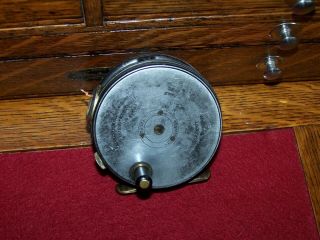 Vintage 1900s Perfect Fly Fishing Reel Hardy Brothers 3 1/8 " Dia.  Grey Agate