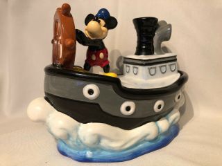 Vintage Disney Mickey Mouse Steamboat Willie Cookie Jar - Rare Pristine Westland