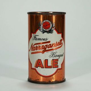 Narragansett Brewing Banque Ale Flat Top Beer Can Cranston Ri Irtp - Rare Orange -