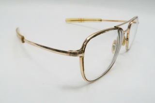 Vtg Ao American Optical 1/10 12k Gf Gold Aviator Sunglasses Frames 52mm A592