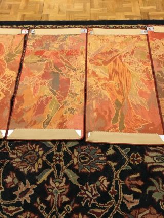 Vintage Alphonse Mucha Four Seasons Belgian Tapestry Set 13”x 26” ART NOUVEAU 7