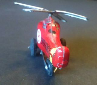Vintage Tin Litho Friction ER Helicopter Toy Made in Japan 5