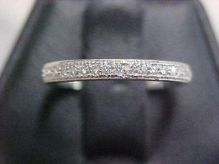 Estate 22 Natural Round Pave Set Diamond Band - Ring 14k White Gold Sz6 Nr