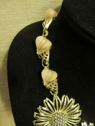 Vintage Sarah Coventry Flower Trio Statement Necklace - A Repurposed 5