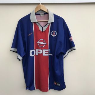 Rare Vintage Nike Home Paris Saint German Psg 1997/98 Football Shirt Extra Large