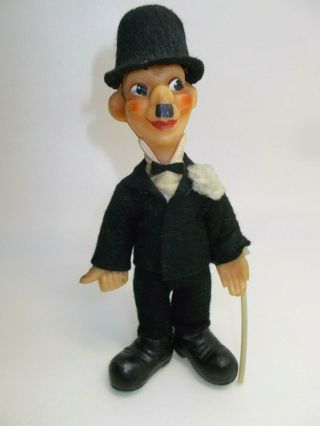 Vintage CHARLIE CHAPLIN toy figure rubber 1950 ' s 6 inch 2