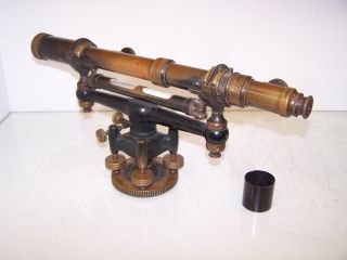 Antique 1900ca W & L.  E.  Gurley Surveyor ' s Vintage Brass Transit with Wood Case 6