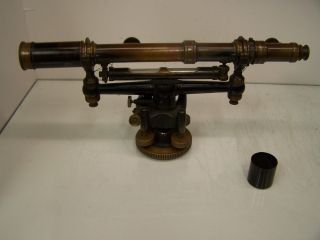 Antique 1900ca W & L.  E.  Gurley Surveyor ' s Vintage Brass Transit with Wood Case 7