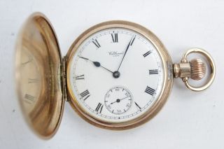 Vintage Waltham Rolled Gold Full Hunter Pocket Watch Hand - Wind (116g)