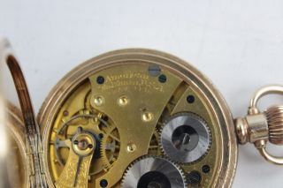 Vintage WALTHAM Rolled Gold Full Hunter POCKET WATCH Hand - Wind (116g) 7