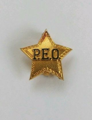 Vintage 10k Gold Peo Sorority Pin Badge Charm 1974 Colorado