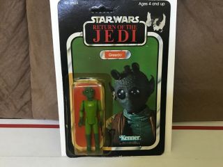 Vintage Kenner Star Wars Moc Rotj Greedo,  Card Has Flaws.