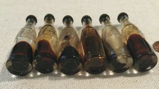 6 Antique Vintage Pepsi Cola Miniature Soda Bottles Single Dot - Dash 1940’s 3