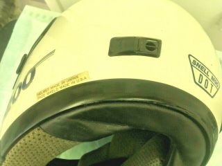 Vintage WHITE SHOEI Motorcycle Racing Helmet RF - 200 w/visor Size L Large GREAT 7