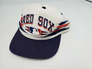Vtg Boston Red Sox Mlb Adjustable Snap Back Cap Hat Logo 7 Athletic Diamond 90s