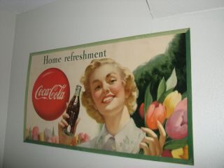 Vintage 1950 ' S Coca - Cola CARDBOARD SIGN 