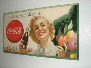 Vintage 1950 ' S Coca - Cola CARDBOARD SIGN 