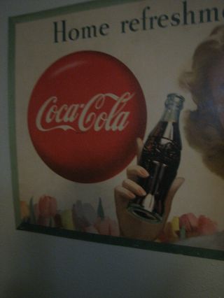 Vintage 1950 ' S Coca - Cola CARDBOARD SIGN 