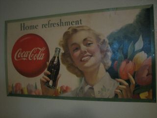 Vintage 1950 ' S Coca - Cola CARDBOARD SIGN 