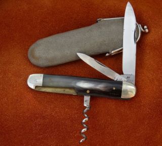Vintage Antique Folding Pocket Knife Henckels Solingen 1920 Bartender Horn Wow