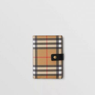 Authentic Burberry Vintage Check And Leather Slim Folding Women 