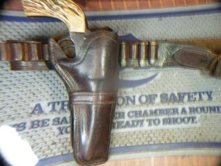 Vintage Tooled Western Holster And Matching Cartridge Belt,  44/40