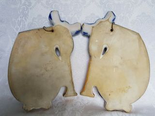 Antique Henriot QUIMPER Large Wall Pockets/Vases Bagpipe French Faience Breton 10