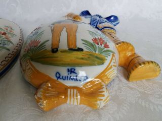 Antique Henriot QUIMPER Large Wall Pockets/Vases Bagpipe French Faience Breton 5