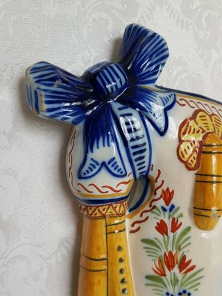 Antique Henriot QUIMPER Large Wall Pockets/Vases Bagpipe French Faience Breton 6