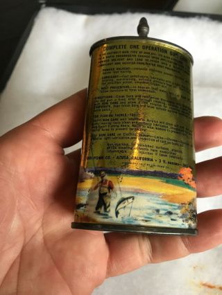Vintage Handy Oiler Gun Oil Can Tin Lead Top Wynoil’s Gold Hunting Scene 4