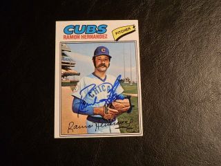 Ramon Hernandez 1977 Topps 468 Autographed Chicago Cubs Vintage 