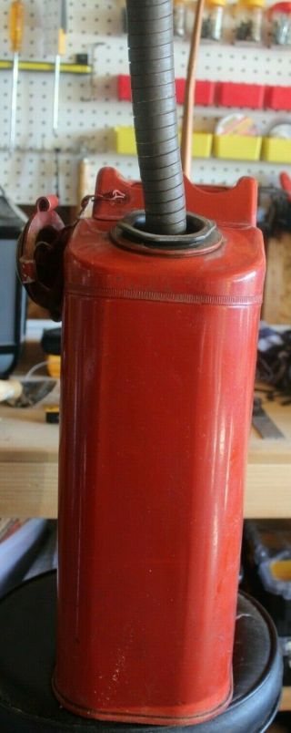 Vintage Red Jerry Gas Can,  5 Gallon with Spout 3