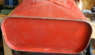 Vintage Red Jerry Gas Can,  5 Gallon with Spout 6