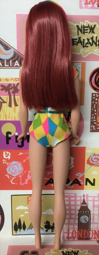 Yes it ' s Vintage Ruby Red Long Hair Color Magic Side Part Barbie Doll byApril 11