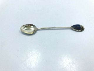 Vintage Sterling Silver and Lapis Set of 6 Demitasse Spoons 4
