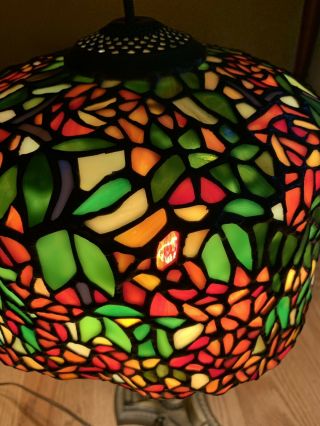 Vintage Leaded Slag Glass Lamp Shade Handel Style 11” Colors 6