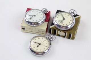 3 X Vintage Gents Pocket Watches Hand - Wind Inc.  Boxed Smiths,  Services