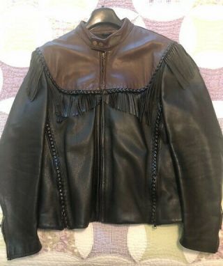 Harley Davidson Willie G Leather Jacket - Rare Two Tone With Fringe