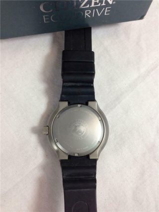 Mens Citizen Eco - Drive E168 - S043271 Titanium Diver ' s 200M Wristwatch Rubber Band 3