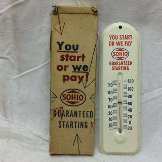 Vintage Sohio Gas Station Mini Advertising Sign W/ Box