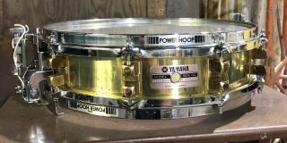 Vintage Yamaha Sd - 493 14” Brass Snare Drum - Made In Japan