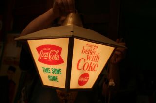 Vintage c.  1960 Coca Cola Fishtail Soda Pop Revolving Lighted 4 Sided Sign 6