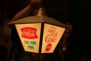 Vintage c.  1960 Coca Cola Fishtail Soda Pop Revolving Lighted 4 Sided Sign 7