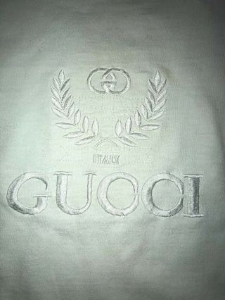 Rare Vintage Gucci Big Logo T - Shirt White Sz:l