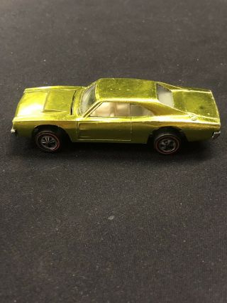 Vintage Hot Wheels Redline 1969 Custom Dodge Charger Lime Green 3