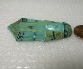 Vintage Czech Art Deco Egyptian REVIVAL PHARAOH ART Glass Cabochon PENDANT 4