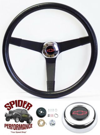 1948 - 1959 Chevy Pickup Steering Wheel Red Bowtie 14 3/4 " Vintage Black Grant