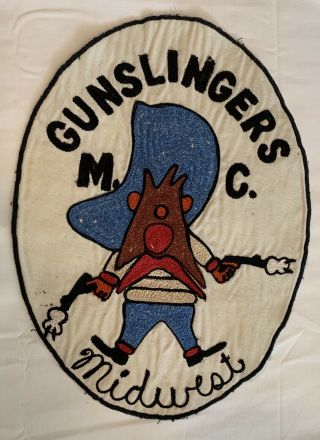 Gunslingers Motorcycle Club 1970’s Vintage Back Patch - Yosemite Sam “back Off”