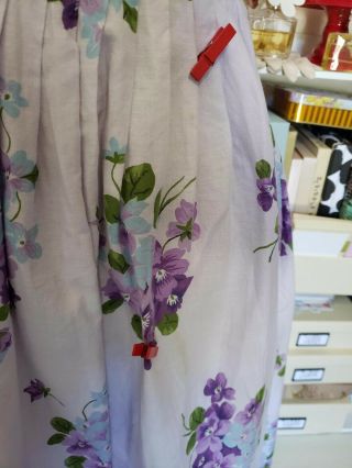 Vintage 1950 ' s Lavender Floral Cotton Day Dress with Cirlce Skirt Pin - Up Girl 11