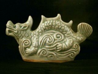 Wow Chinese Ming Dy Green Glaze Porcelain Dragon Drop Of Pot R100